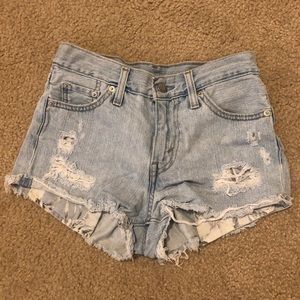 Levi high waisted jean shorts